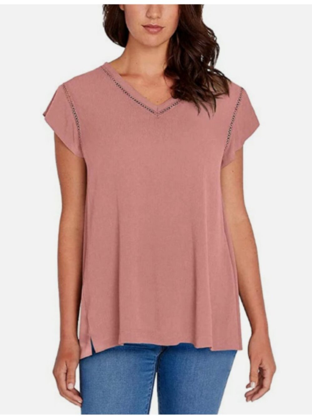 BUFFALO Ladies' V-Neck Top, PINK, XXL